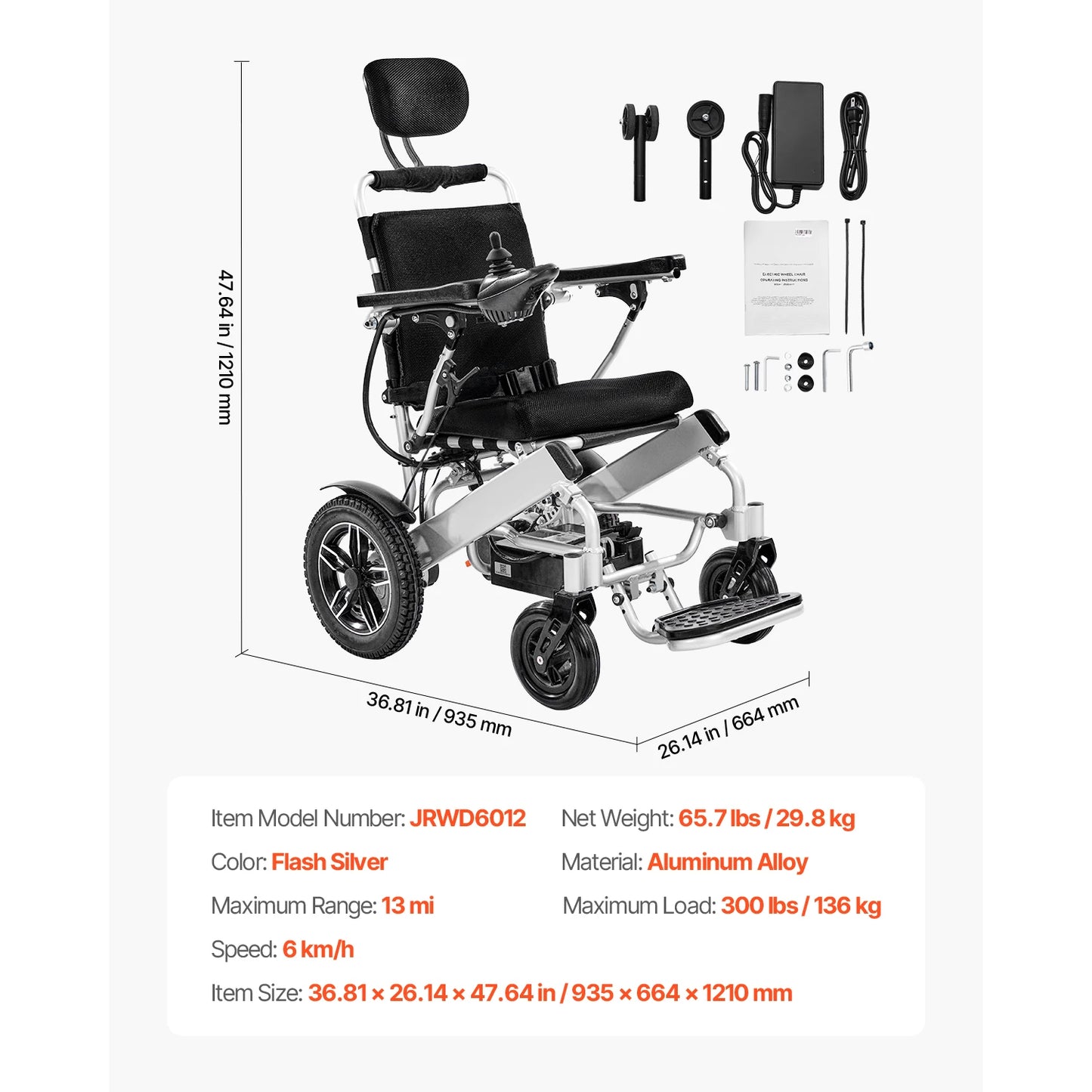 SucceBuy Electric Wheelchair for Adults  Capacity with Adjustable Backrest Foldable Motorized Wheelchair for Seniors & Disabled