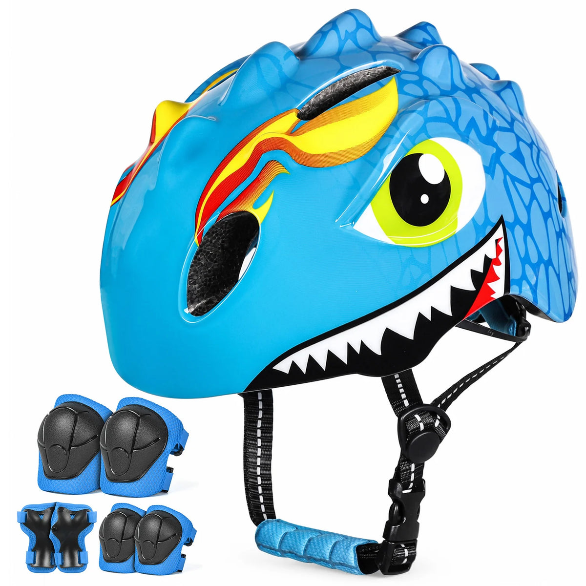 VICTGOAL Kids Bike Helmets Bicycle Bell Children Knee Elbow Pads Wirst Guards Cycling Protective Gear for Balance Bike Skating Scooter