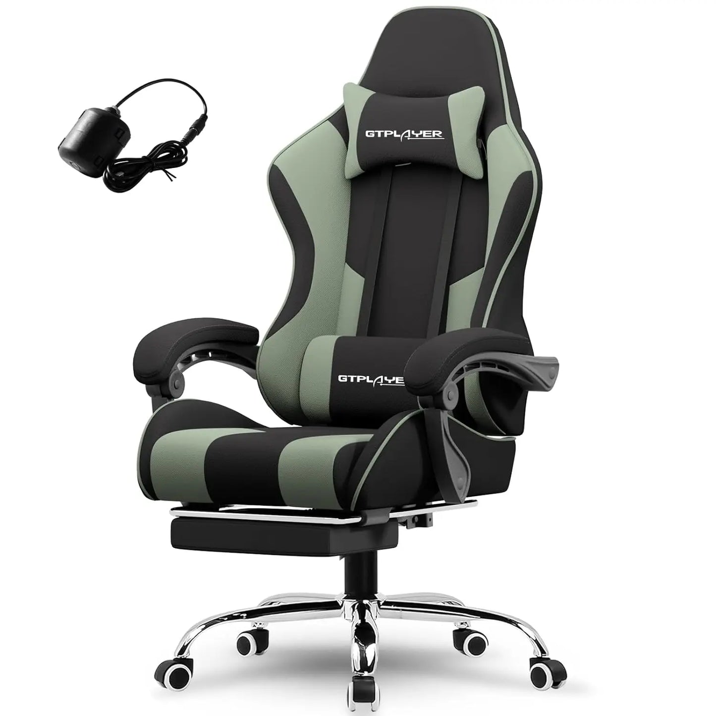 Gaming Chair, Computer Chair with Footrest and Lumbar Support, Height Adjustable Game Chair with 360°-Swivel Seat, Customized