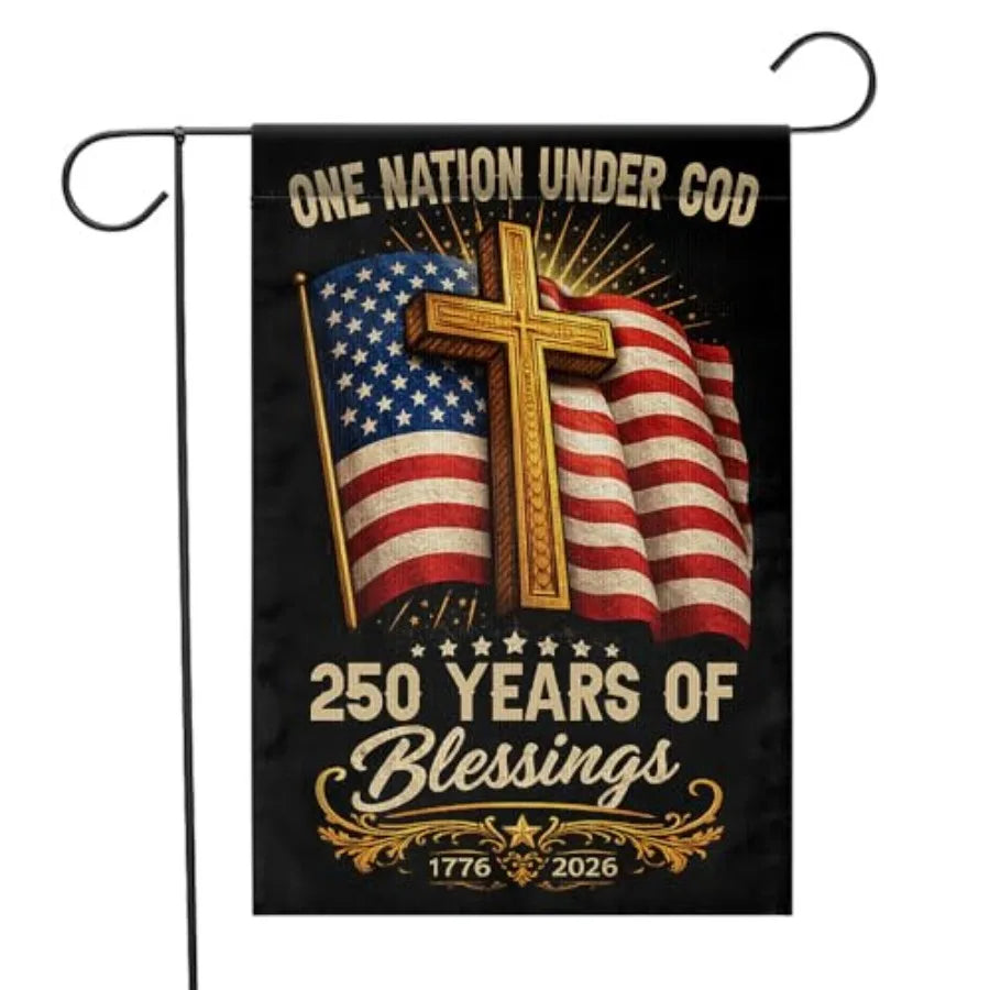 250 Anniversary USA Flag, 250th Anniversary America Garden Flag, 1776-2026 Yard Flags Outside 12x18 Inch Double Sided Outdoor B