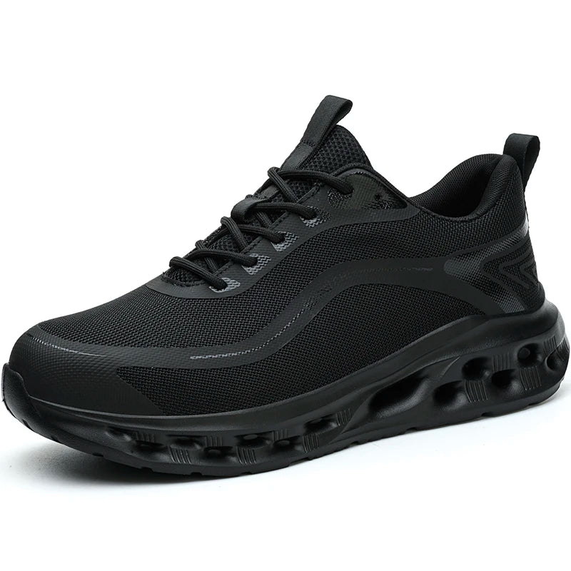 Men's Steel Toe Safety Shoes Anti-Smash Puncture-Proof Lightweight Breathable Work Boots with for Outdoor Construction Sneakers