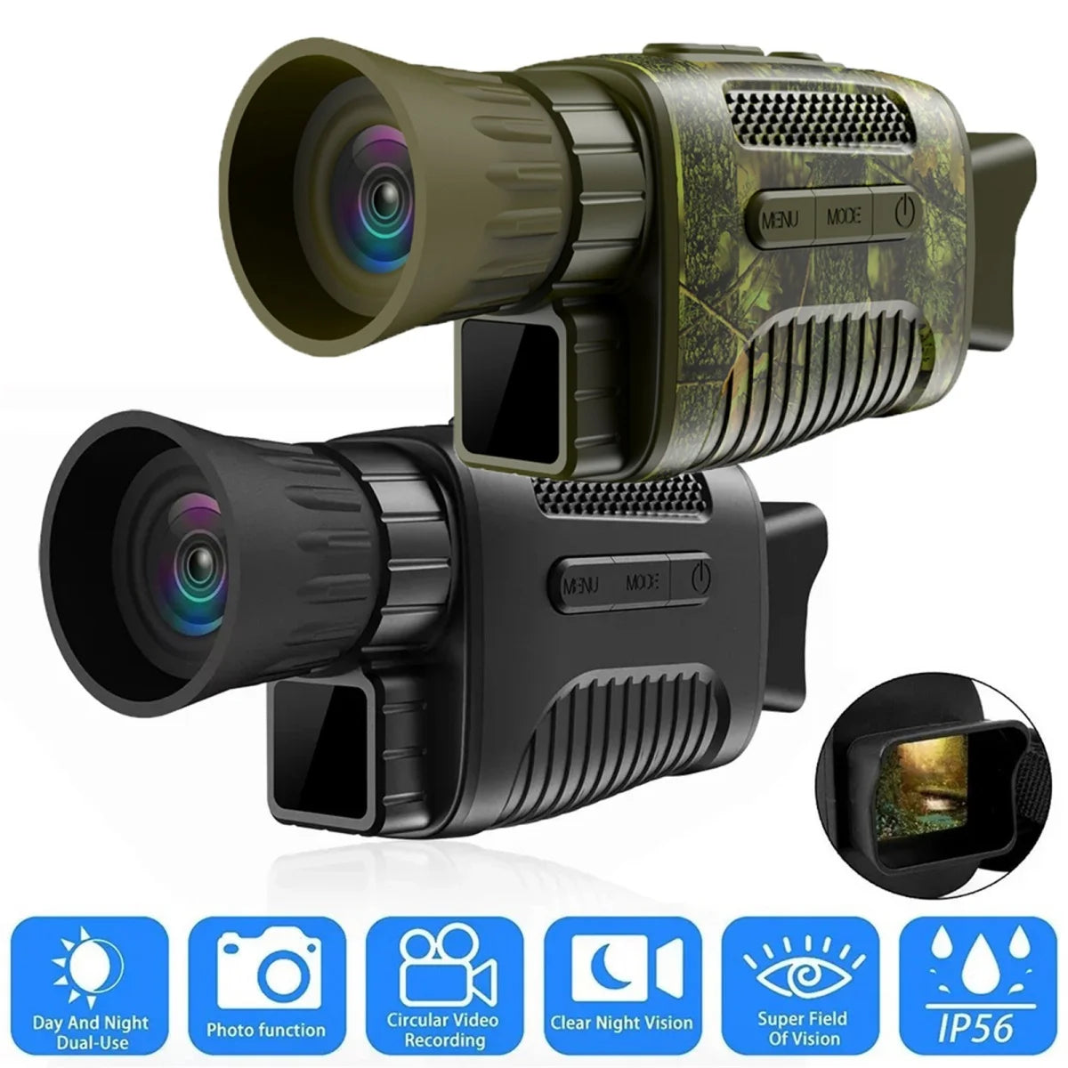 Night Vision Goggles,4K 984ft 7 Level Digital Night Vision Monocular for Dark,Rechargeable Travel Infrared Monoculars
