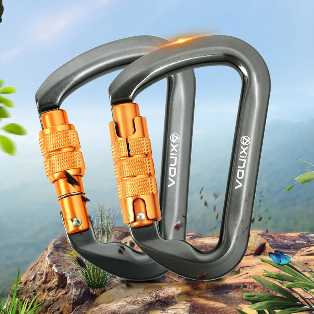 30kN Climbing Carabiner Heavy Duty Rock Climbing Carabiner Mountain Caribiniers for Climbing Mountaineering Rappelling Camping