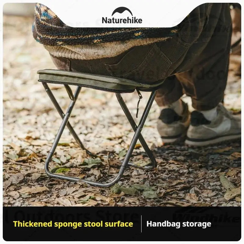 Naturehike Camping Folding Chair Portable Fishing Stool Thicken Sponge Hiking Seat Outdoor Lightweight Aluminium Camping  Chairs