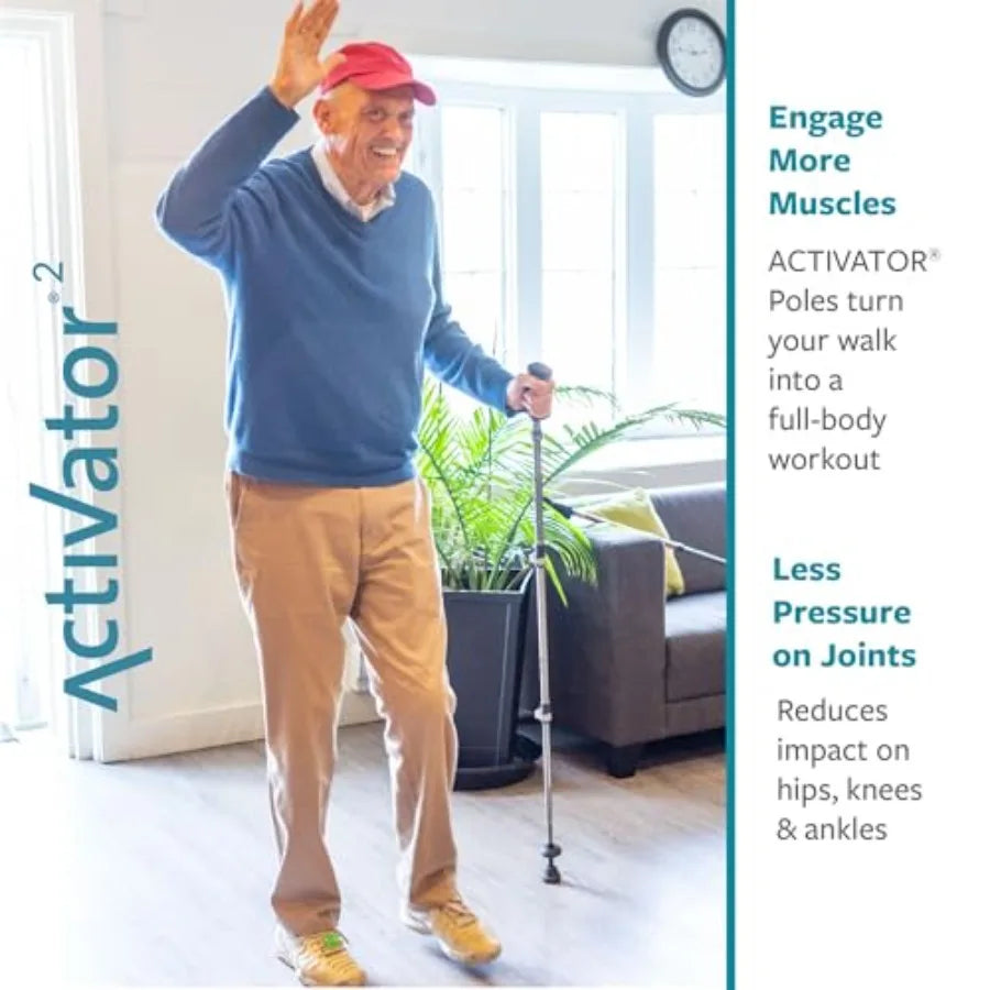 ACTIVATOR 2 Walking Poles 1 Pair CoreGrip for Stability Weight-Bearing Recovery Core Strength Adjustable Collapsible Lightweigh