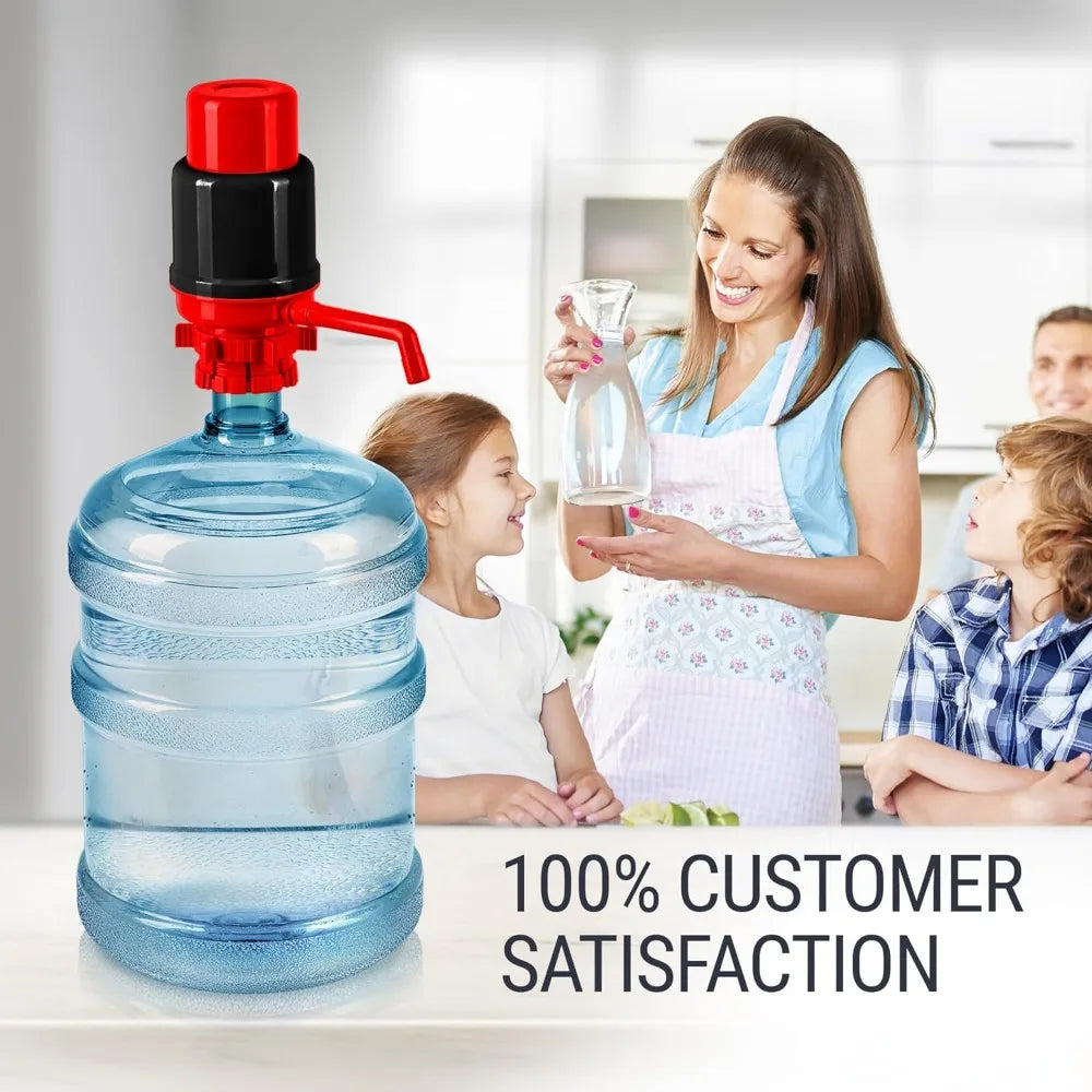 Manual Water Pump for 5 Gallon Jug – Non-Electric Dispenser, Universal Hand Pump with 3 Tubes, 53mm Adapter, BPA-Free
