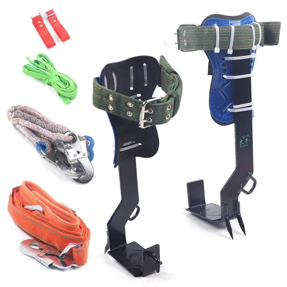 Two Gears Tree Climbing Tool Multi Function Pole Climbing Spike Set with Safety Belt for Arborist Work