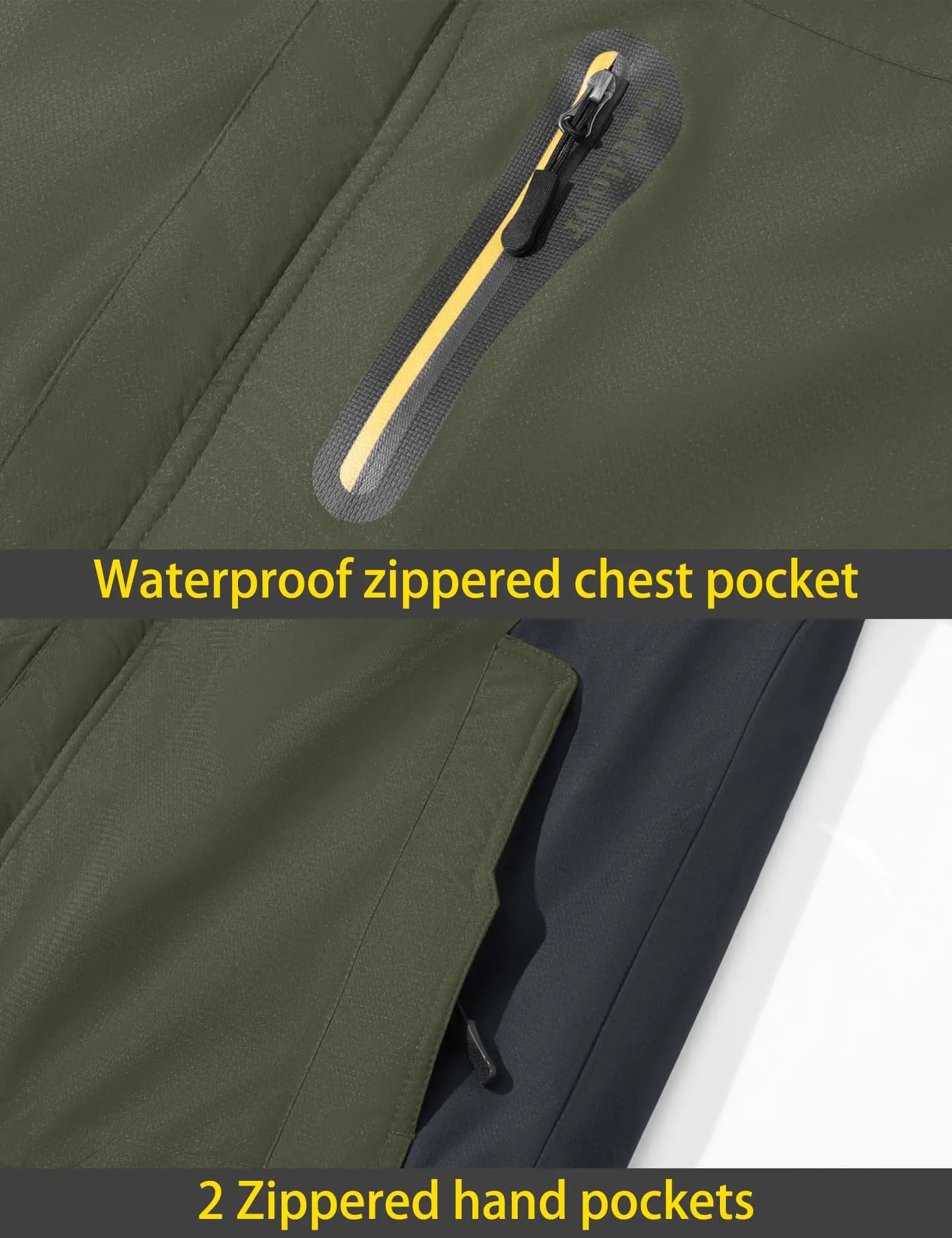 Men's Winter Ski Snow Jacket Waterproof Snow Jackets Fleece Lining Outdoor Coat Warm Insulated Snowboard Jackets