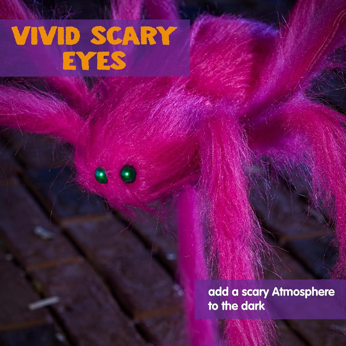 2 Pack 5 Ft Hairy Pink Spider Halloween Outdoor Decorations Scary Giant Spider Fake Large Haunted House Props Halloween Yard Lawn Decorations Party Indoor Decor