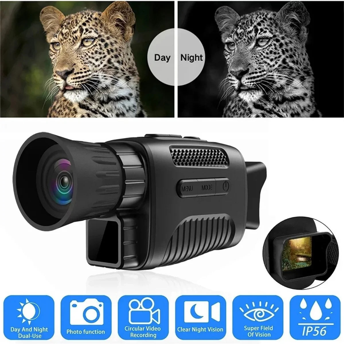 Night Vision Goggles,4K 984ft 7 Level Digital Night Vision Monocular for Dark,Rechargeable Travel Infrared Monoculars