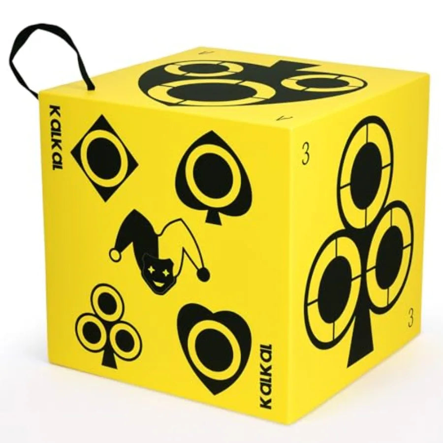 Archery Target 6 Side Foam Archery Target Block with Carry Handle Easy Arrow Removal Lightweight Poker Archery Targets for Back