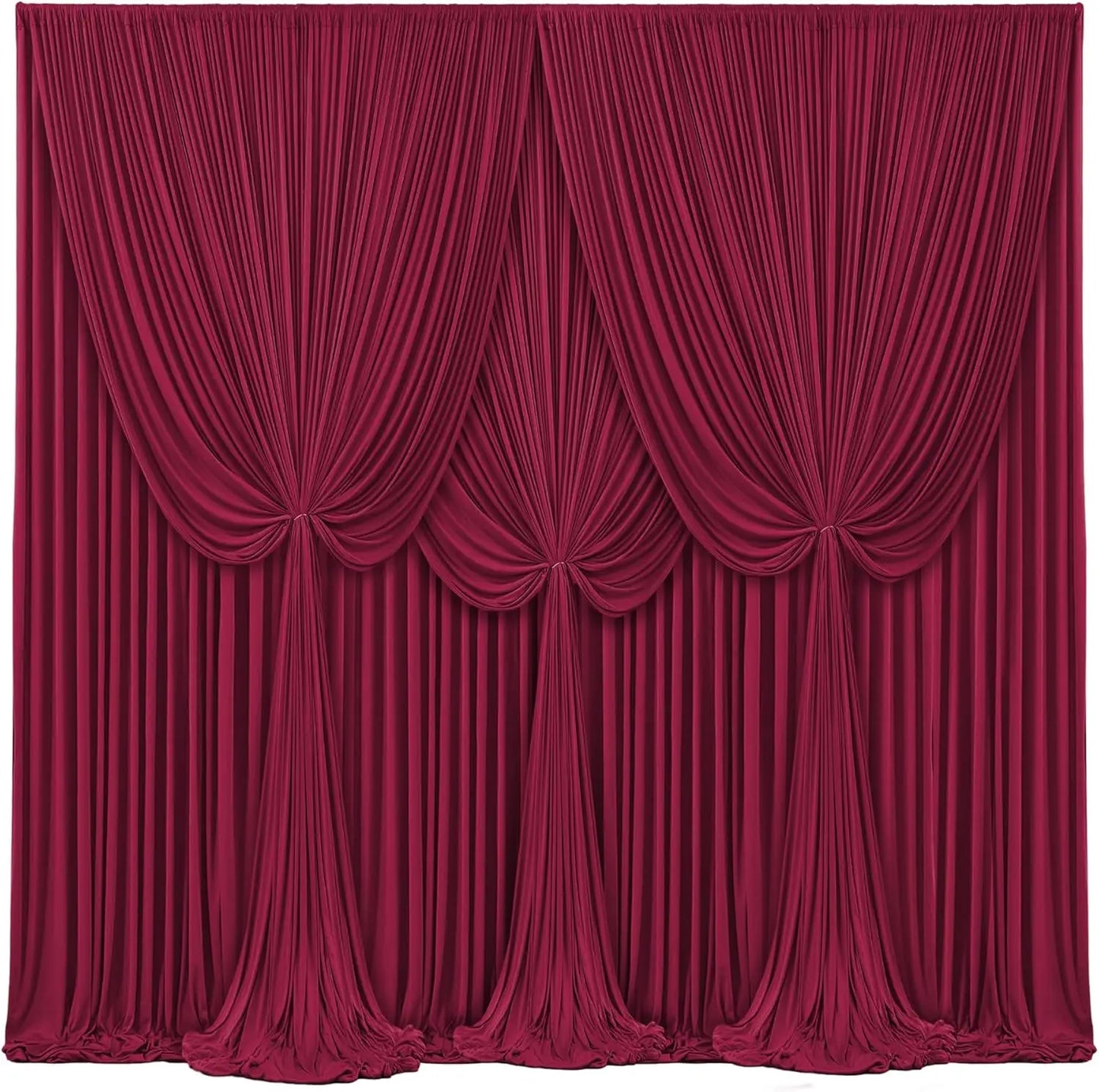 10 Panels-5ft x 10ft Wedding Curtain Backdrop Burgundy Curtains for Parties Wedding Ceremony Reception Swag and Backdrop Decorat