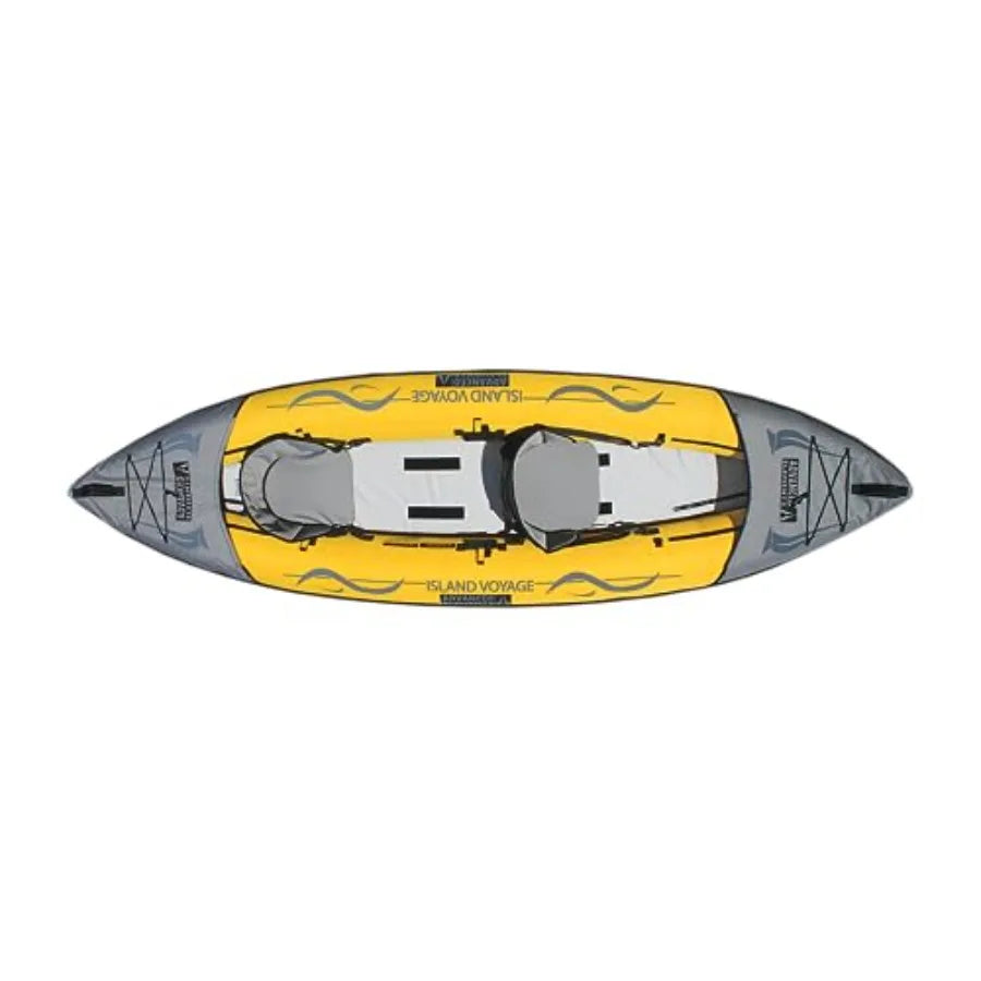 Island Voyage 2 Inflatable Kayak - Recreational Convertible Kayak for 1 or 2 Persons - 11 ft - Yellow