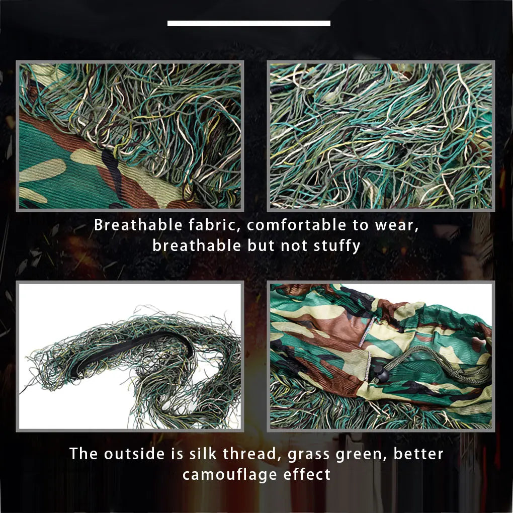 Kids 3D Camouflage Suits Outdoor Hunting Scouting Children Camouflage Clothes Pants Set with Storage Bag 1.3-1.5m