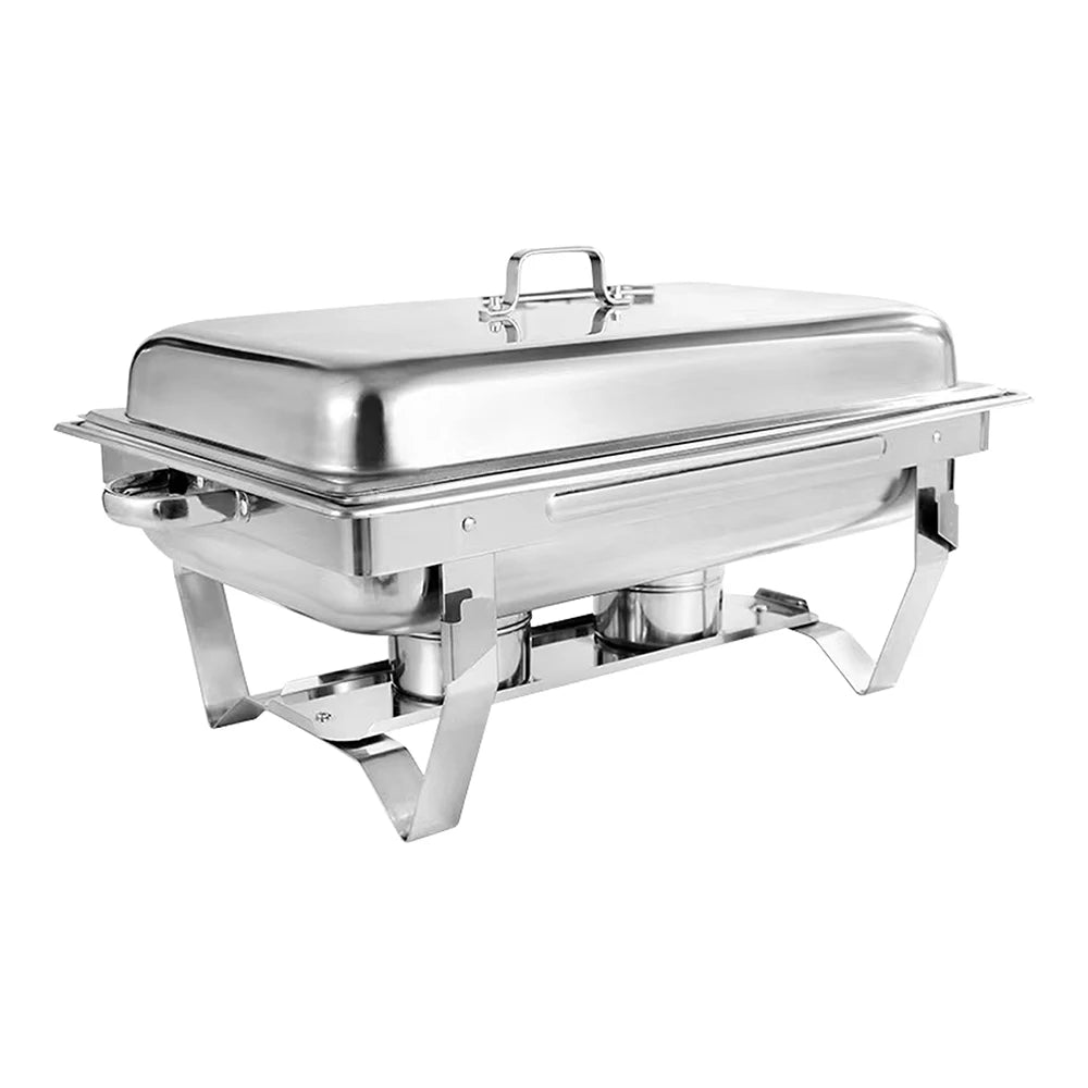 2/4/6 Pack Chafing Dish Buffet Servers Stainless Steel Full Size Rectangular 8QT Food Warmer for Party Wedding Birthday Hotel