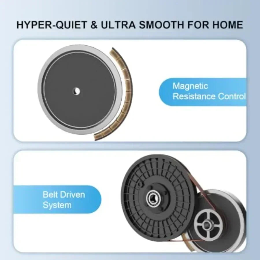 Home Gym Elliptical Exercise Machine with Hyper-quiet Magnetic Driving System, Black Steel Frame, 16 Resistance Levels, 15.5-in