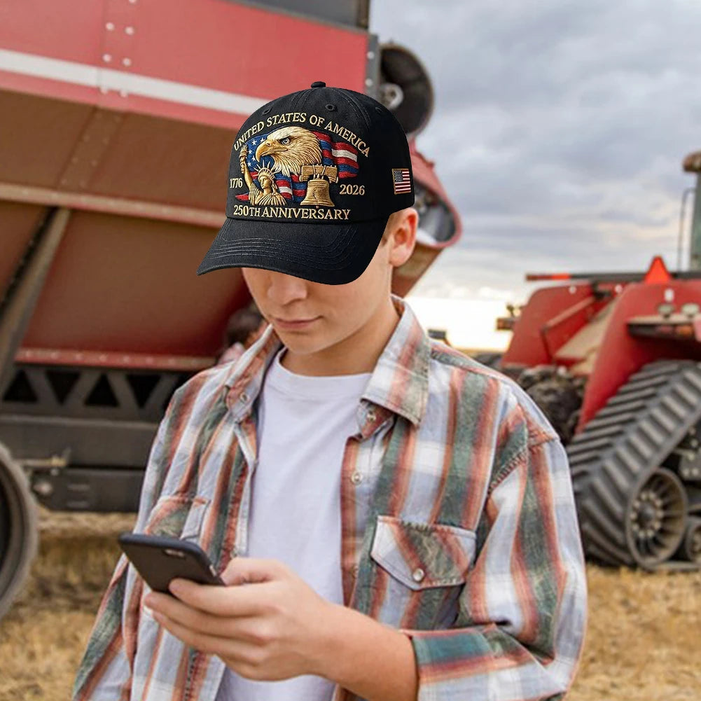 US 250th Anniversary Cap Adjustable Trucker Hat for Men and Women (D)