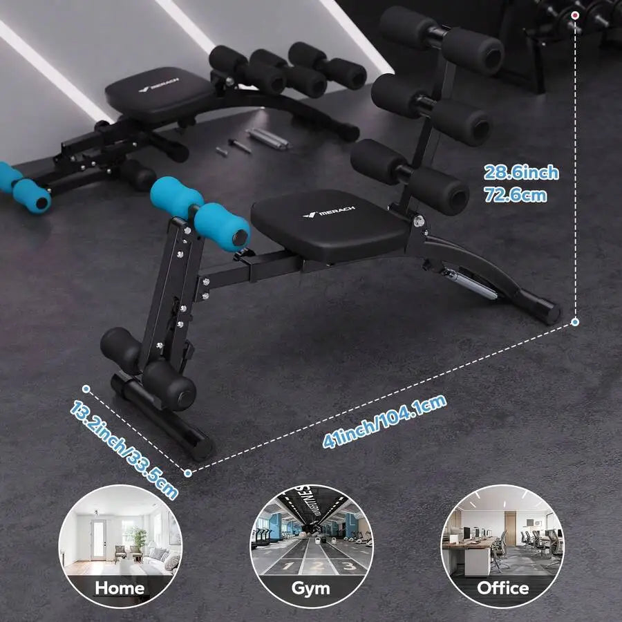 Workout Bench For Home Gym, Ab Machine Exercise Equipment, Multi-Functional Adjustable Ab Trainer, Sit Up Machine For Abdominal, Exercise Chair For Full Body Workout