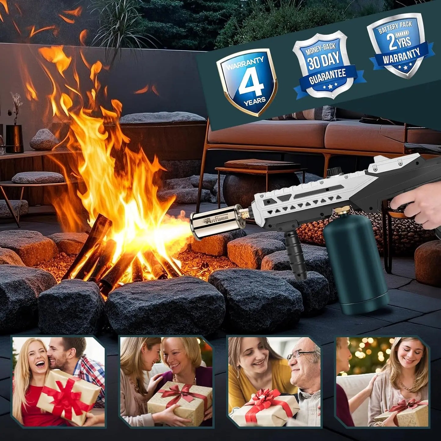 Adjustable Propane Torch for Grilling, Cooking, Sous Vide & BBQ - Flamethrower Gun (No Tank)