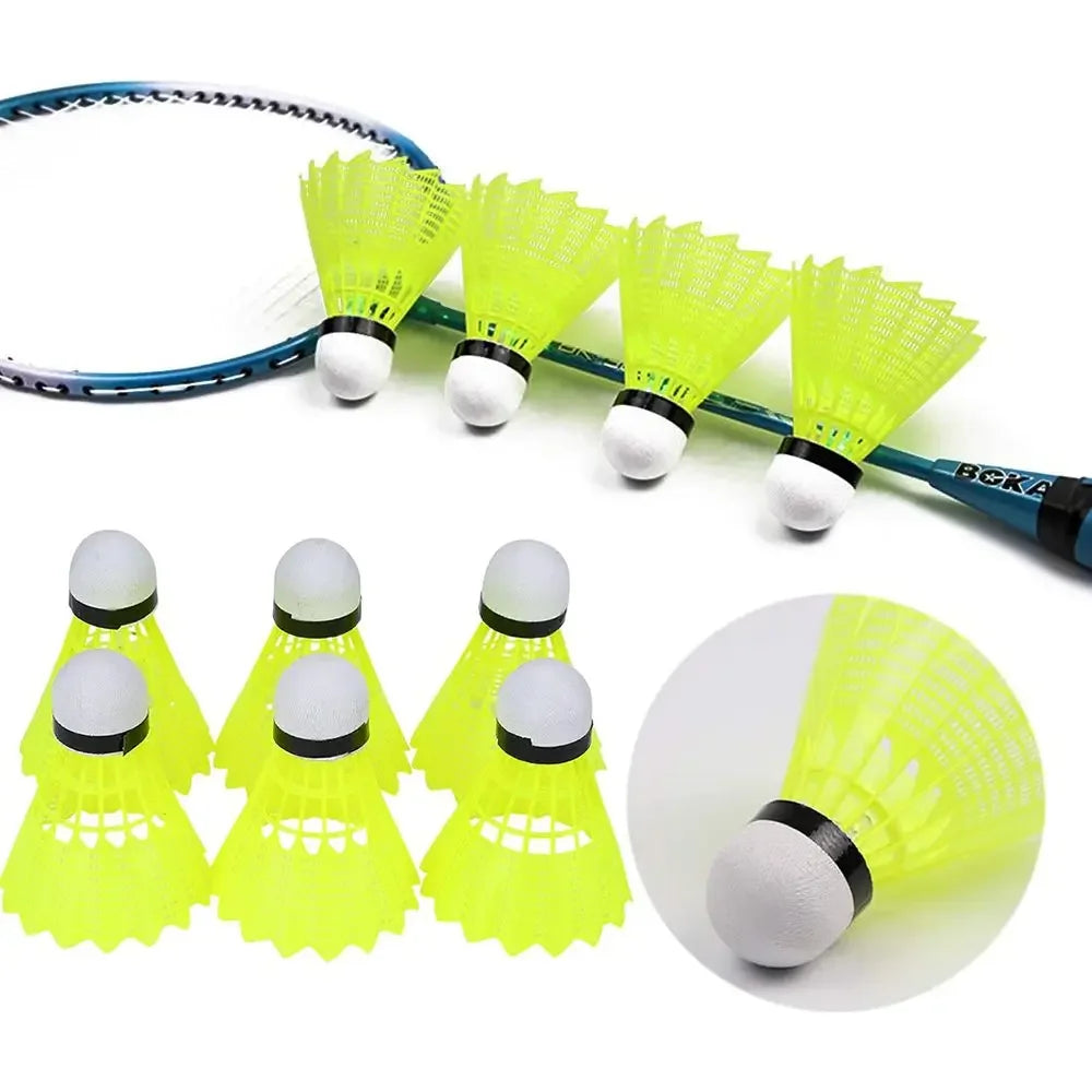6/12PCS Green Badminton Balls Portable Badminton Travel Out Products Sport Training Nylon Shuttlecock Outdoor Supplies
