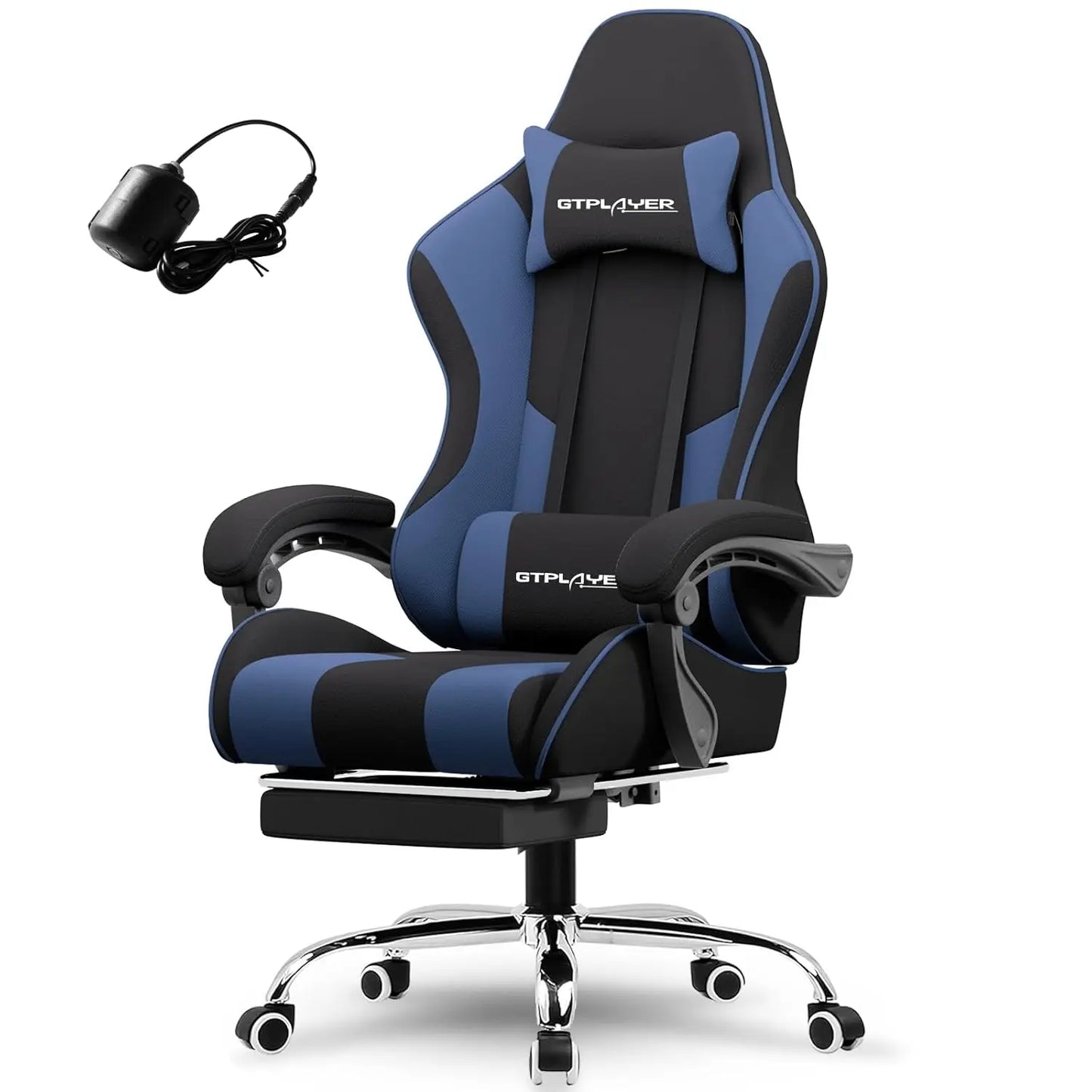 Gaming Chair, Computer Chair with Footrest and Lumbar Support, Height Adjustable Game Chair with 360°-Swivel Seat, Customized