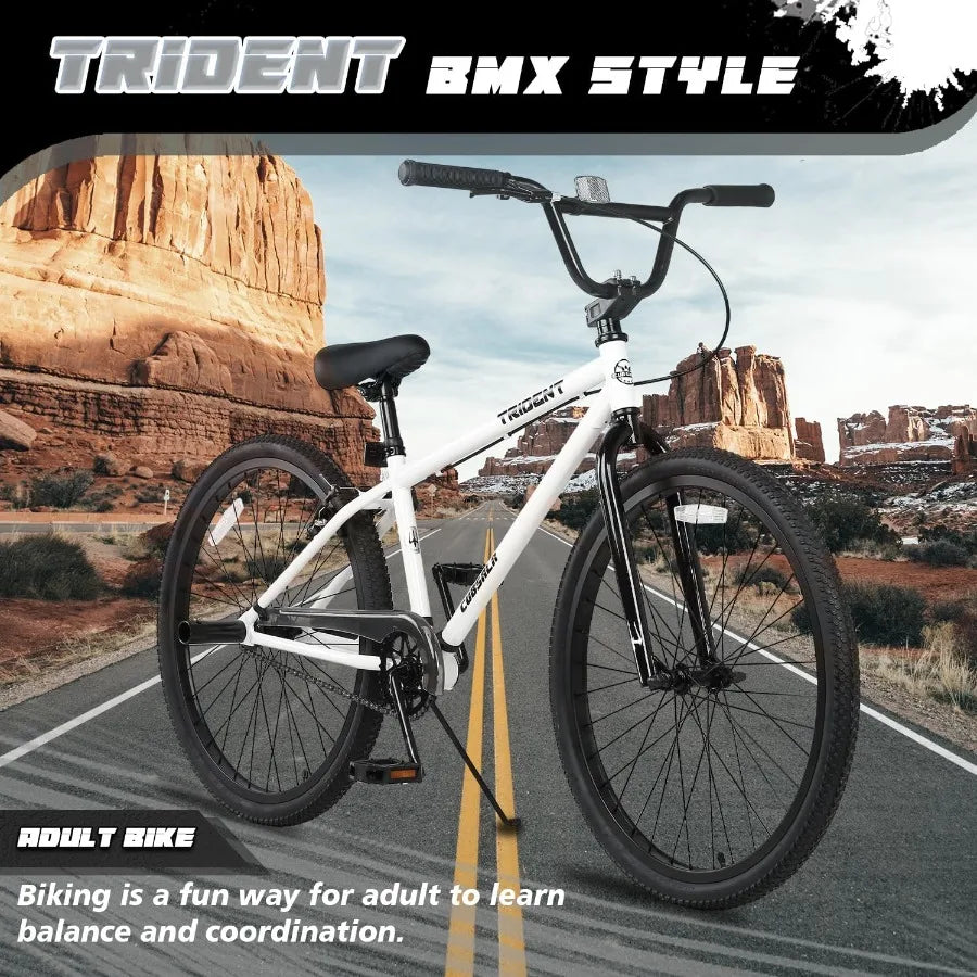 20 24 BMX Race Bike Trident Bicycles Beginner-Level to Advanced Riders with 2 Pegs, Multiple Colors