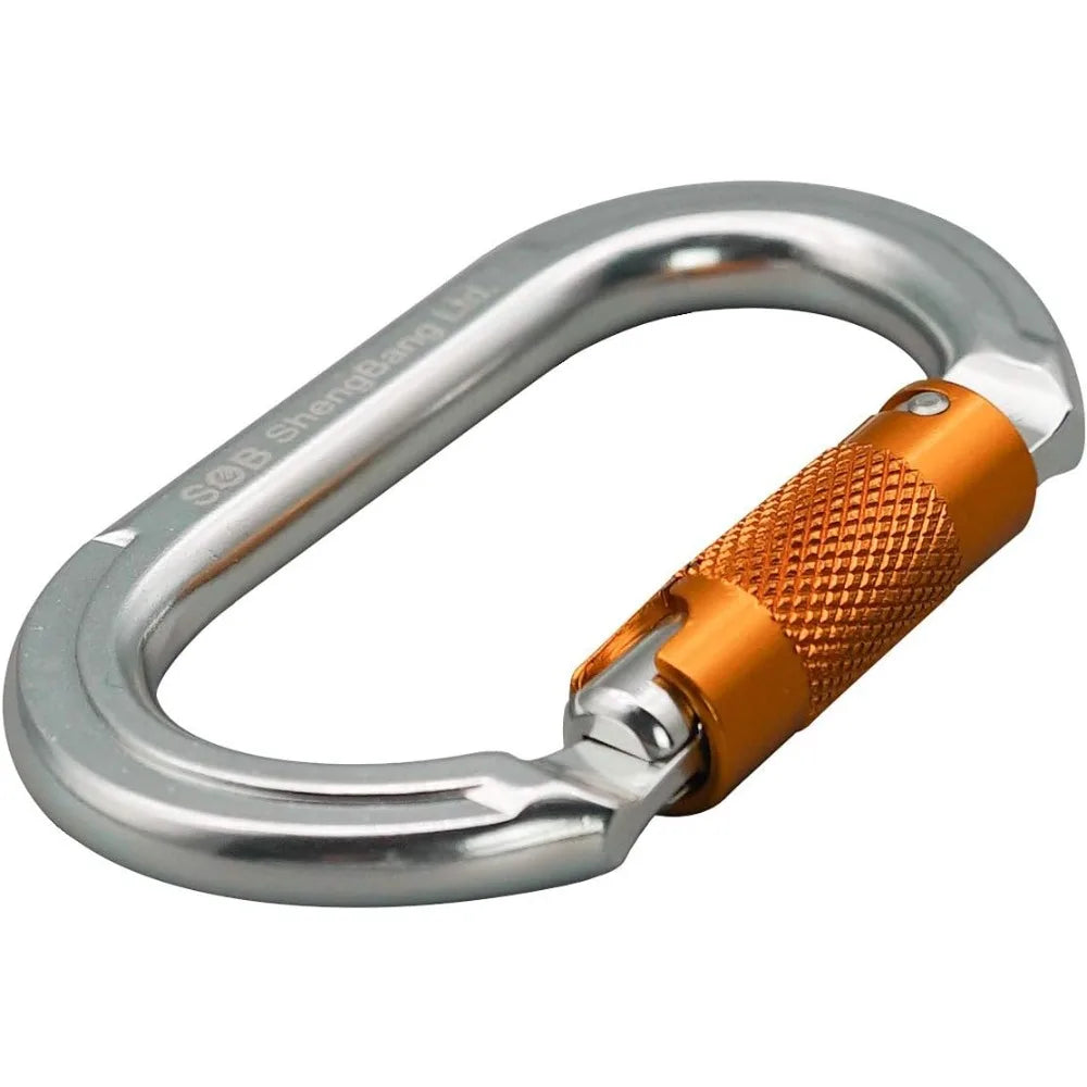 SOB Auto Locking Climbing Carabiner Clips,Heavy Duty Asymmetrical Carabiner Connector Used for Rappelling Gear Rescue Outdoor
