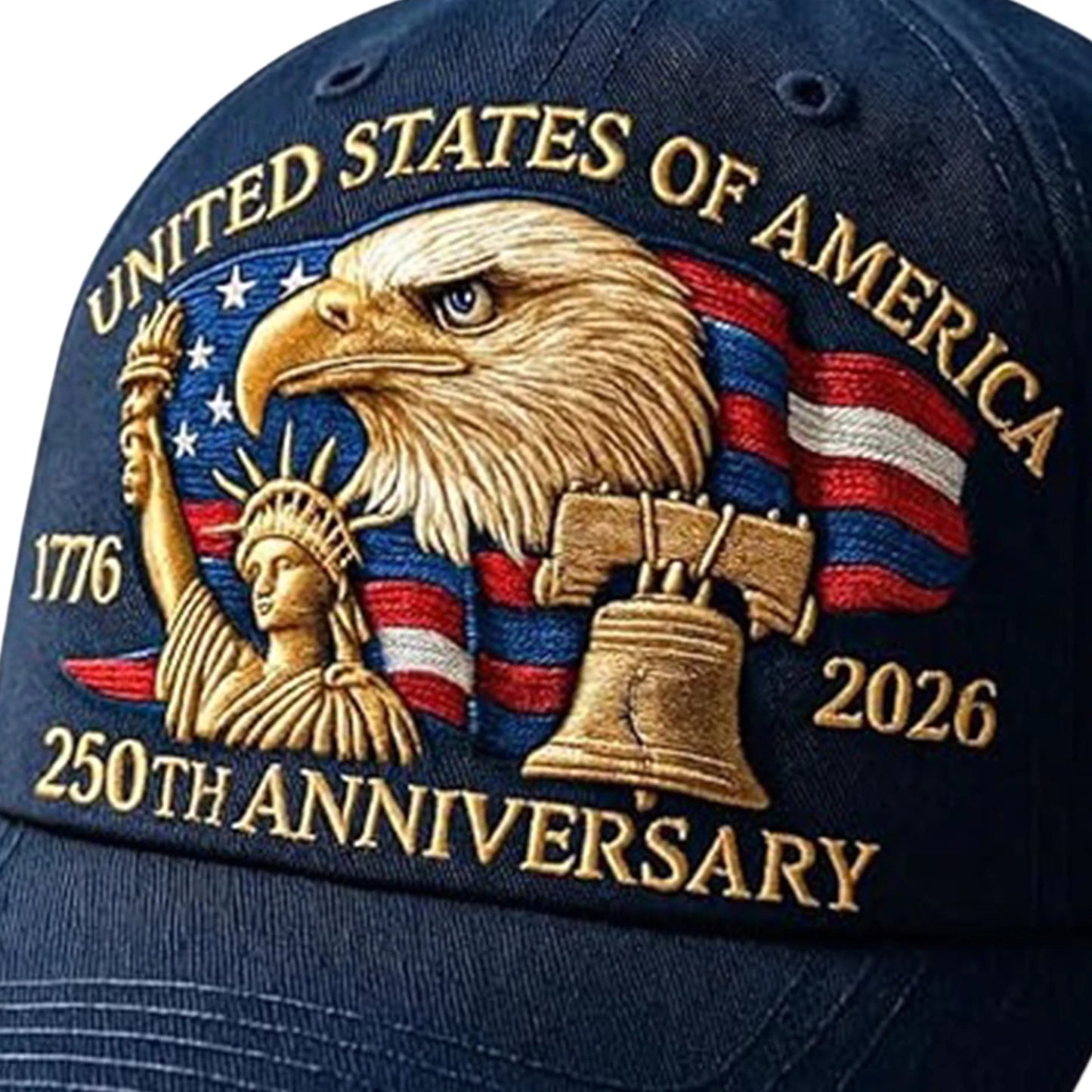 Breathable Patriotic Baseball Cap US 250th Anniversary Cap Retro Washed Versatile Patriotic Cap US 250th Anniversary Tribute Hat