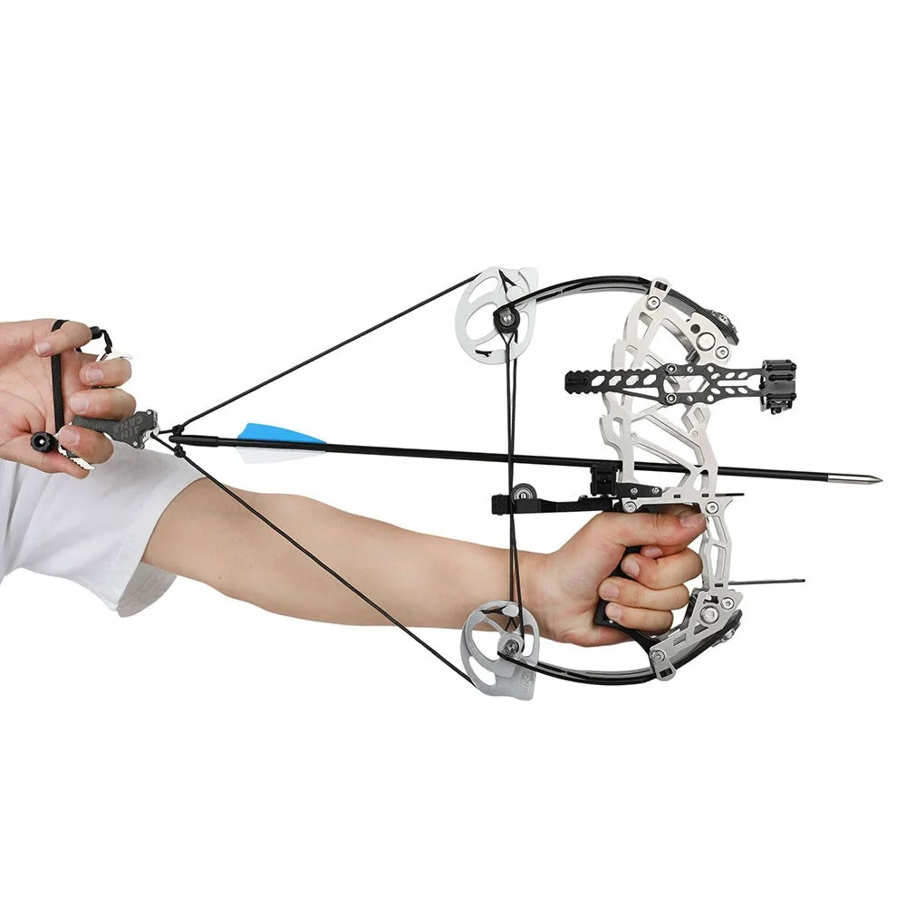 Archery Compound Bow 15-32lbs Adjustable for Beginners Right Hand Carbon Fiber Grip Arrows Youth Target Practice Archery Set