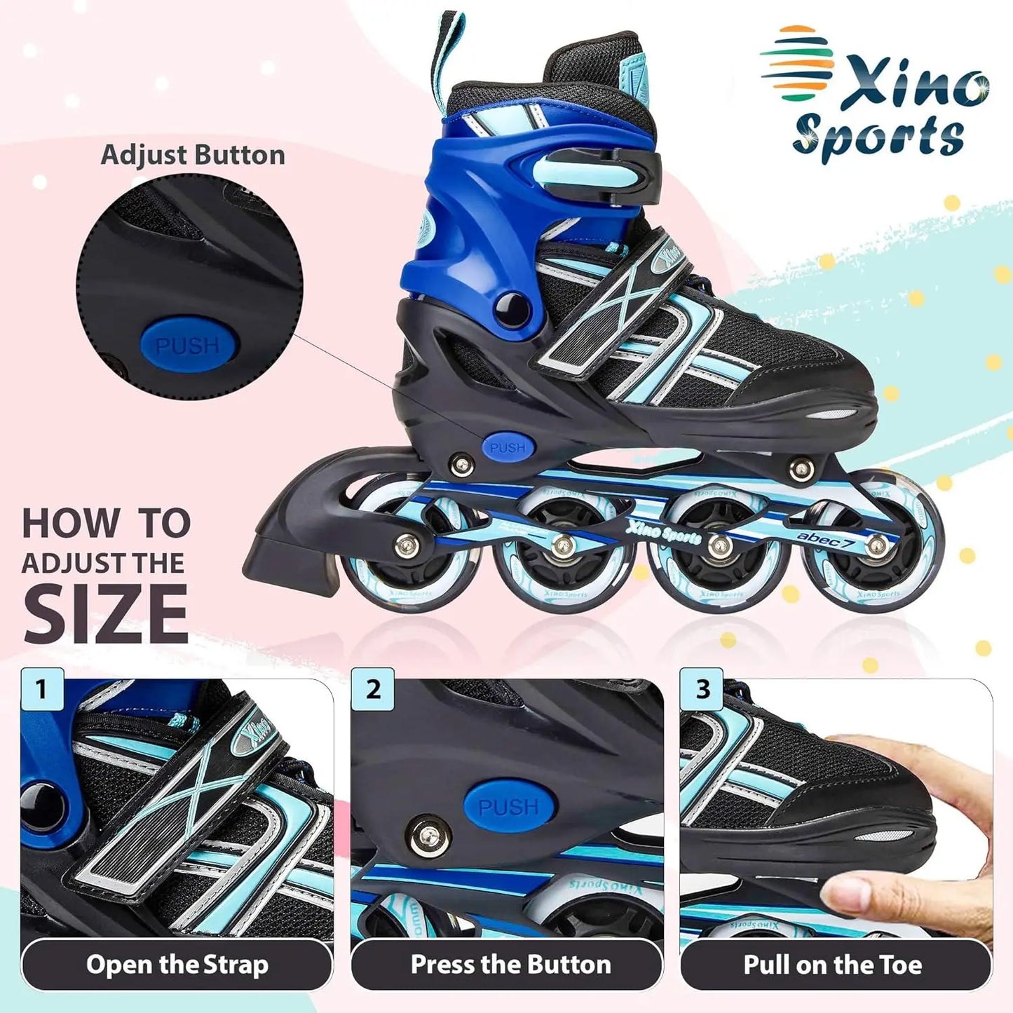 Adjustable Kids Inline Skates with LED Light-Up Wheels for Indoor and Outdoor Fun