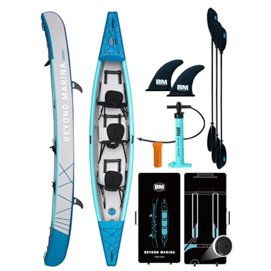 Inflatable Kayak For Recreation Drop Stitch Material Gray Durable And Stable