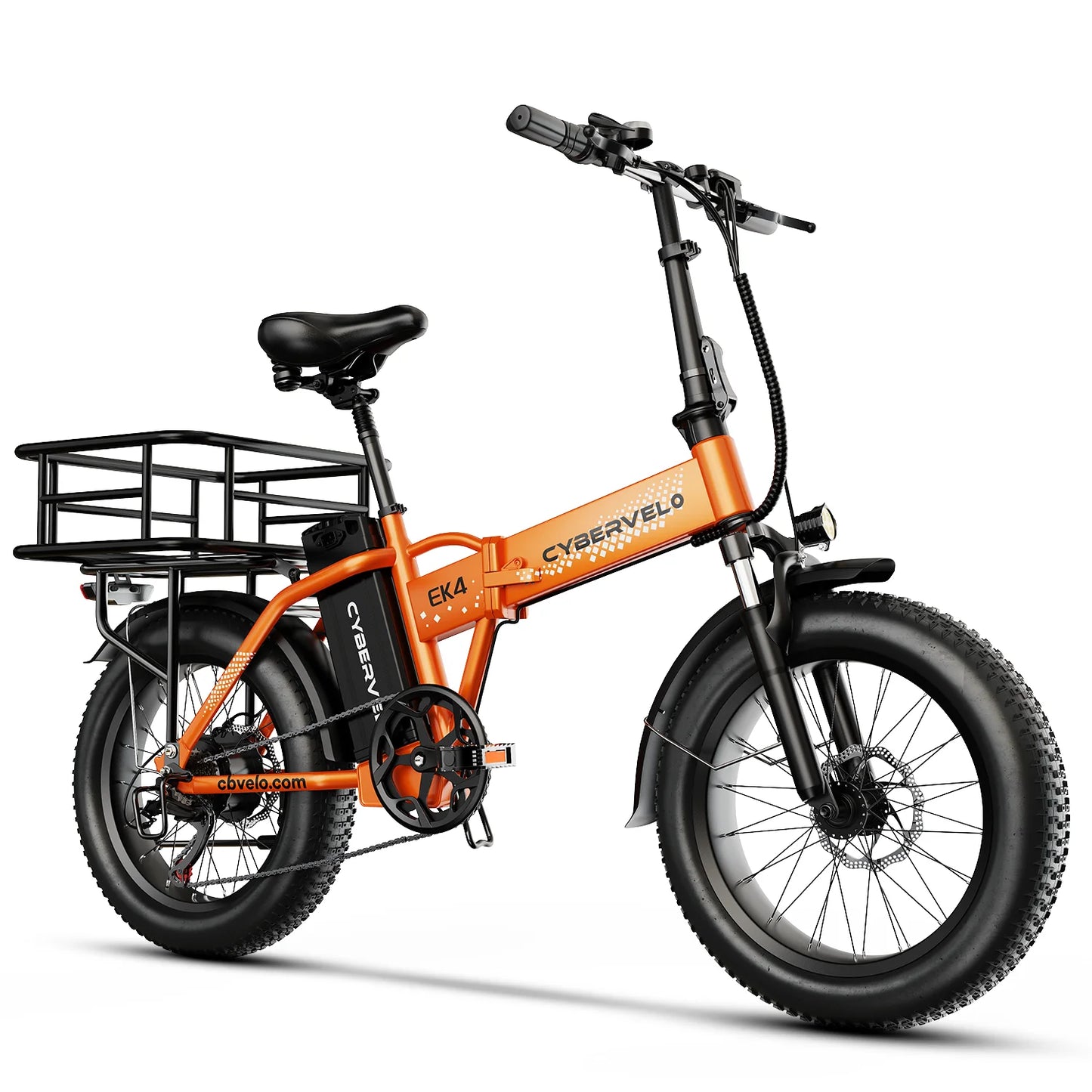 1000W Electric Bike for Adults Cybervelo EK4 Folding 48V 20Ah 30+MPH 80Miles 20" Fat Tire 7-Speed Off Road E-bike