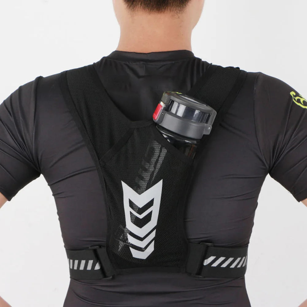 Running Phone Holder Vest Reflective Cycling Vest Unisex Breathable Mesh Running Chest Bag Adjustable Buckle for Men Women