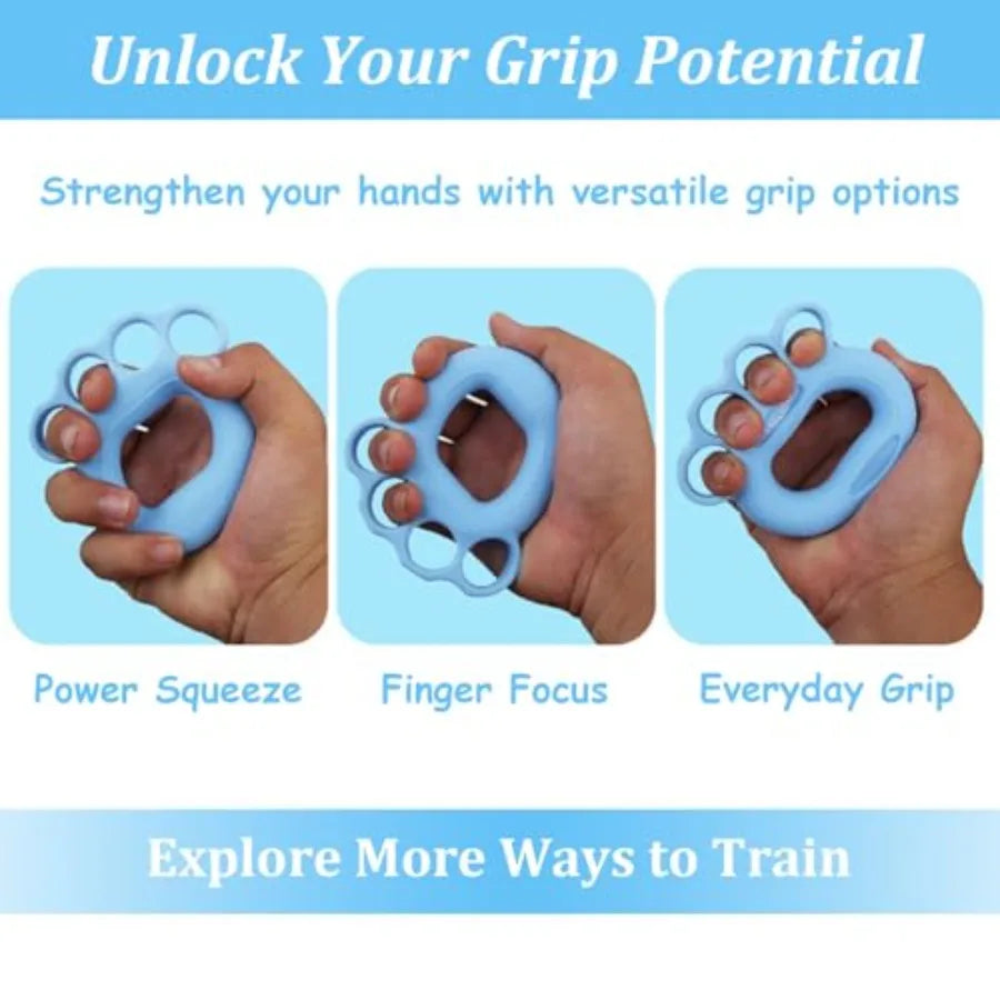 3 Pack Finger Exerciser Hand Grip Strengthener with 3 Resistance Levels 2050 lbs Ergonomic Silicone Design for Rehab Arthritis