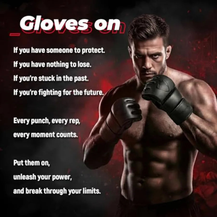 MMA Gloves Sparring for Men Open Palm Training Gloves for Grappling, Kickboxing, Muay Thai, Youth Self-Defense, Heavy Bag Worko