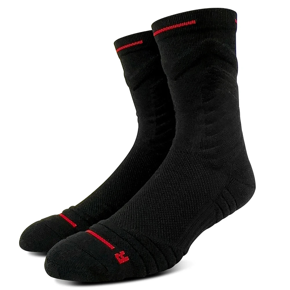 Men Sports Socks Basketball Socks Terry Sole Athletic Running Socks Non Slip Comfy Trekking Socks Breathable for Teen Boys