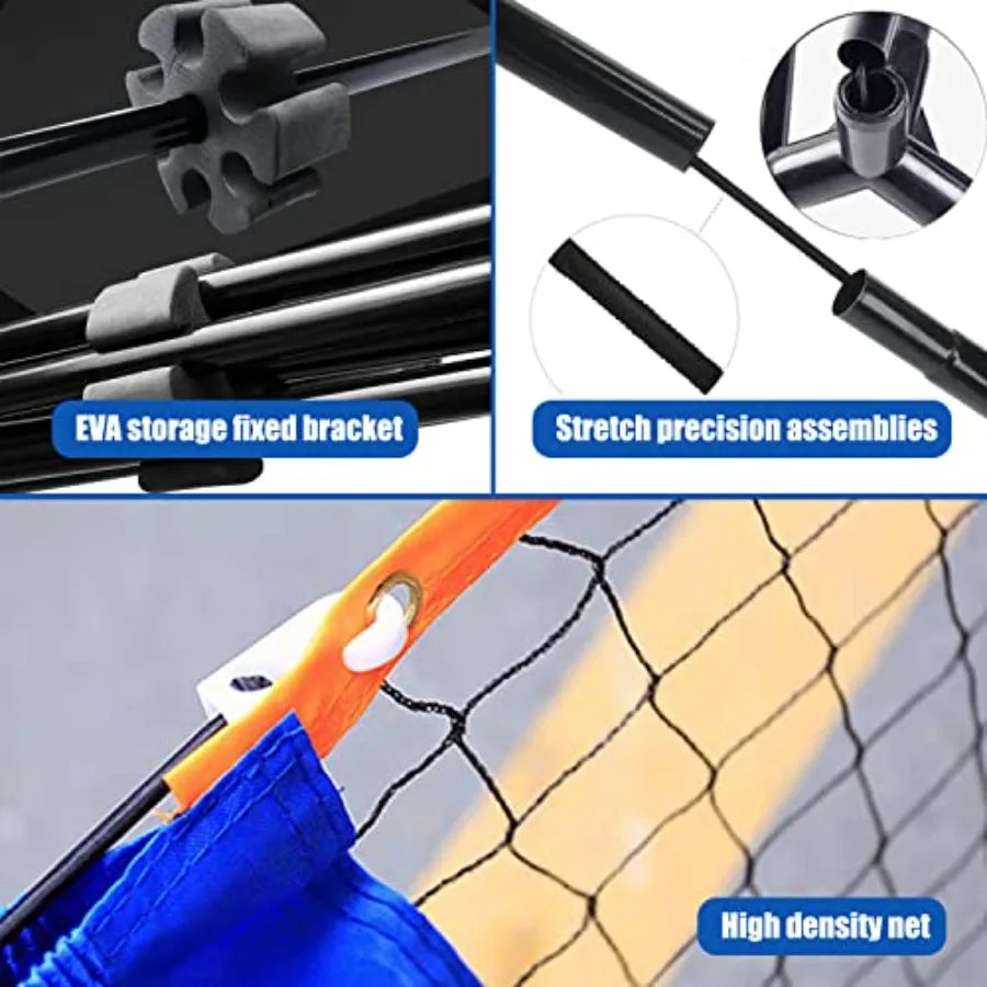 10 ft Mini Portable Soccer Tennis Net Pickleball Net System with Carrying Bag for Driveway Backyard. Easy Assemble Beach Tennis