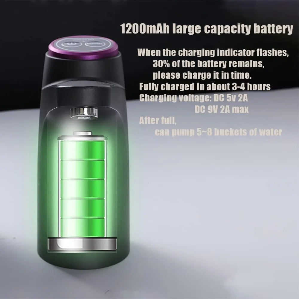 Portable Water Cooler Dispenser for 2.5, 3 and 5 Gallon Bottles, USB Charging Pump