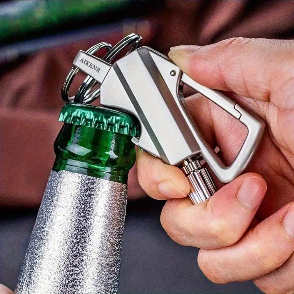 Reusable Lighter 1 Pack With Keychain Bottle Opener, Waterproof Permanent Flint Fire Starter, Portable Outdoor Survival Ignition Tool, Refillable Fuel Design For Reliable Use, Sturdy Durable Build For Camping Hiking Backpacki