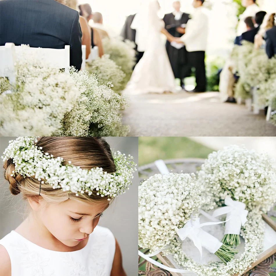 24/48PCS Babysbreath Artificial Flowers, Starry Sky Flowers Artificial Bulk, White Flores Greenery for Wedding Tables Decor
