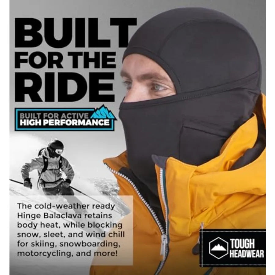 Tough Headwear Balaclava Ski Mask - Breathable Face Mask for Men - Flexible Hinge Full Face Cover - Windproof Motorcycle Gear